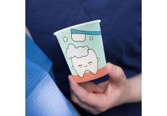 wellsacup Papier Einweg-Mundspülbecher, 100 Stück: Zähnchen